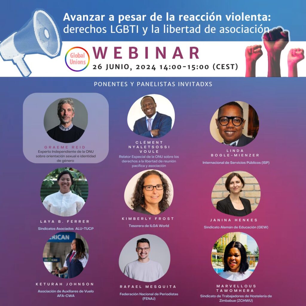 Les oradores del evento: "Avanzar a pesar de la reacción violenta: derechos LGBTI y libertad de asociación"